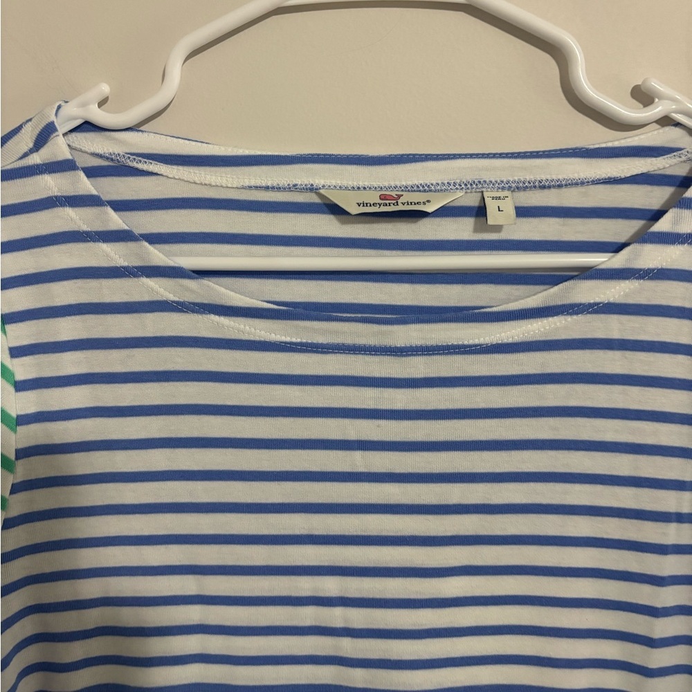 Women’s Vineyard Vines Blue and White Striped Shirt Pima Cotton New Without Tags - Picture 2 of 8